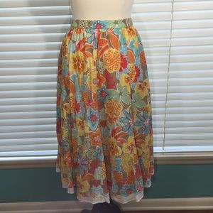 a' la carte Floral Print Skirt Size Large